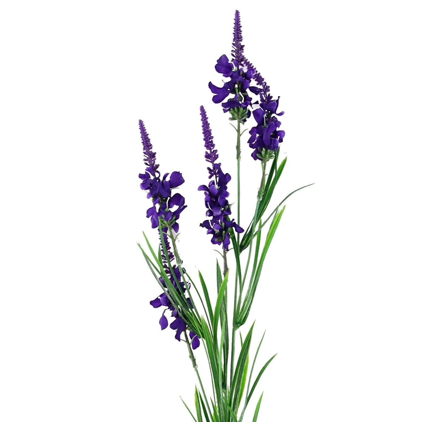 Artificial larkspur stems purple silk 80cm UK cottage garden style