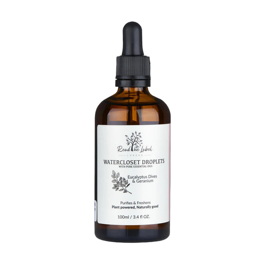 Natural Watercloset Droplets Eucalyptus Dives Geranium Pure Essential Oils UK