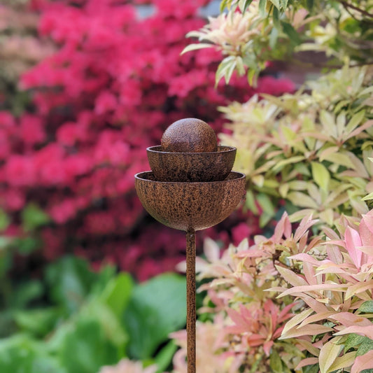 Rusted Garden Fountain Stake – Timeless Flow - The Timeless Trading Co.