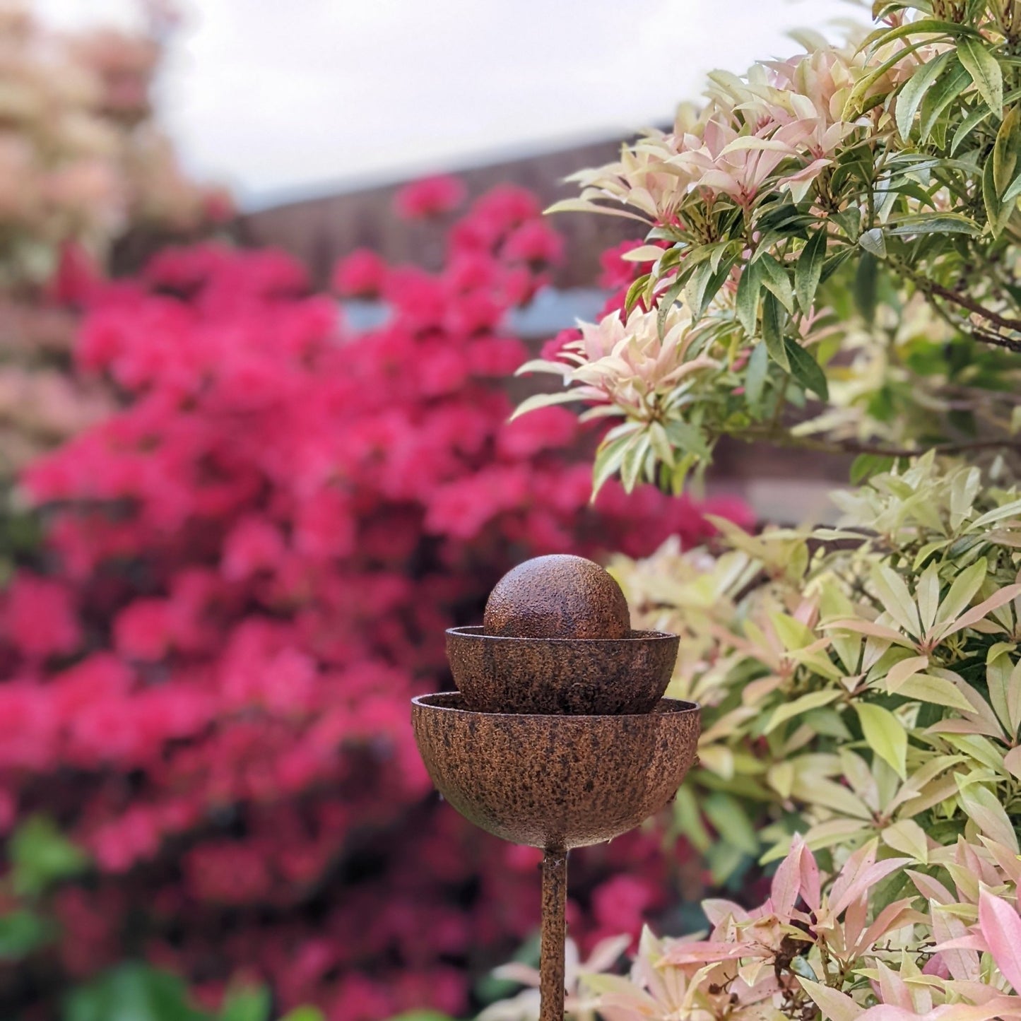 Rusted Garden Fountain Stake – Timeless Flow - The Timeless Trading Co.