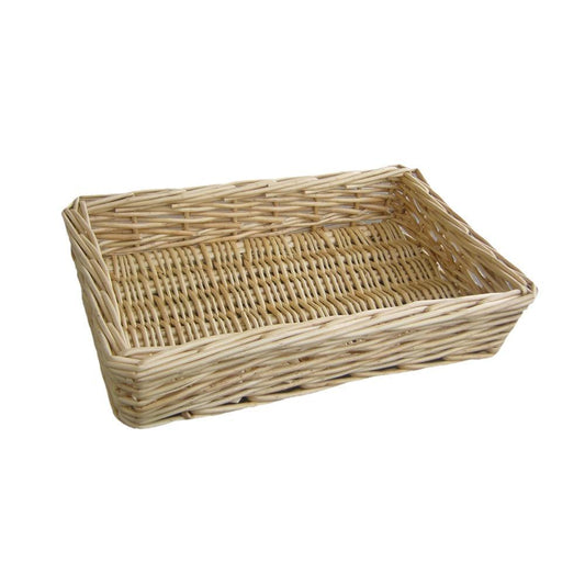 The Audley Pantry Tray – Straight - Sided Willow Display Basket - The Timeless Trading Co.