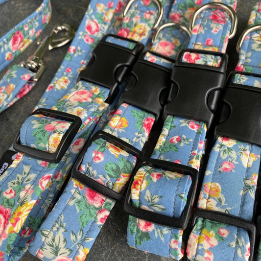 The Blue Rose Wander – Collars & Leads for Cottage Garden Companions - The Timeless Trading Co.