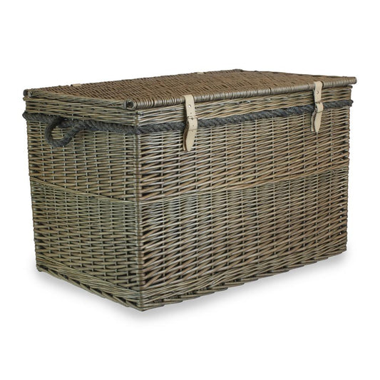 The Hatherleigh Holdall – Large Wicker Storage Chest for Cushions & Throws - The Timeless Trading Co.