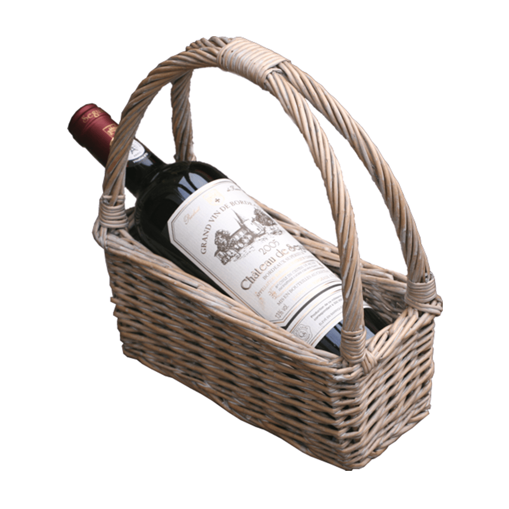 The Provence Daydream Cradle – Single Bottle Willow Carrier - The Timeless Trading Co.