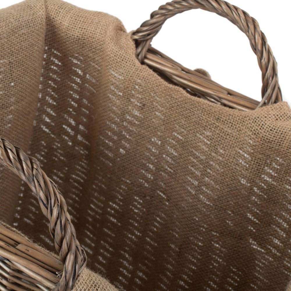 The Whitby Basket – Lined Wicker Storage for Logs, Blankets & Keepsakes - The Timeless Trading Co.