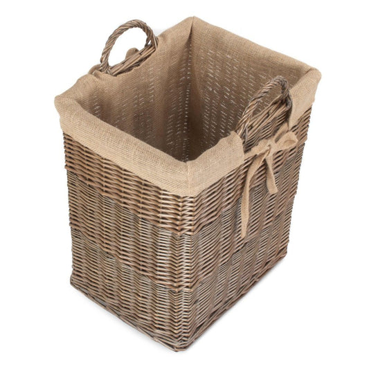 The Whitby Basket – Lined Wicker Storage for Logs, Blankets & Keepsakes - The Timeless Trading Co.