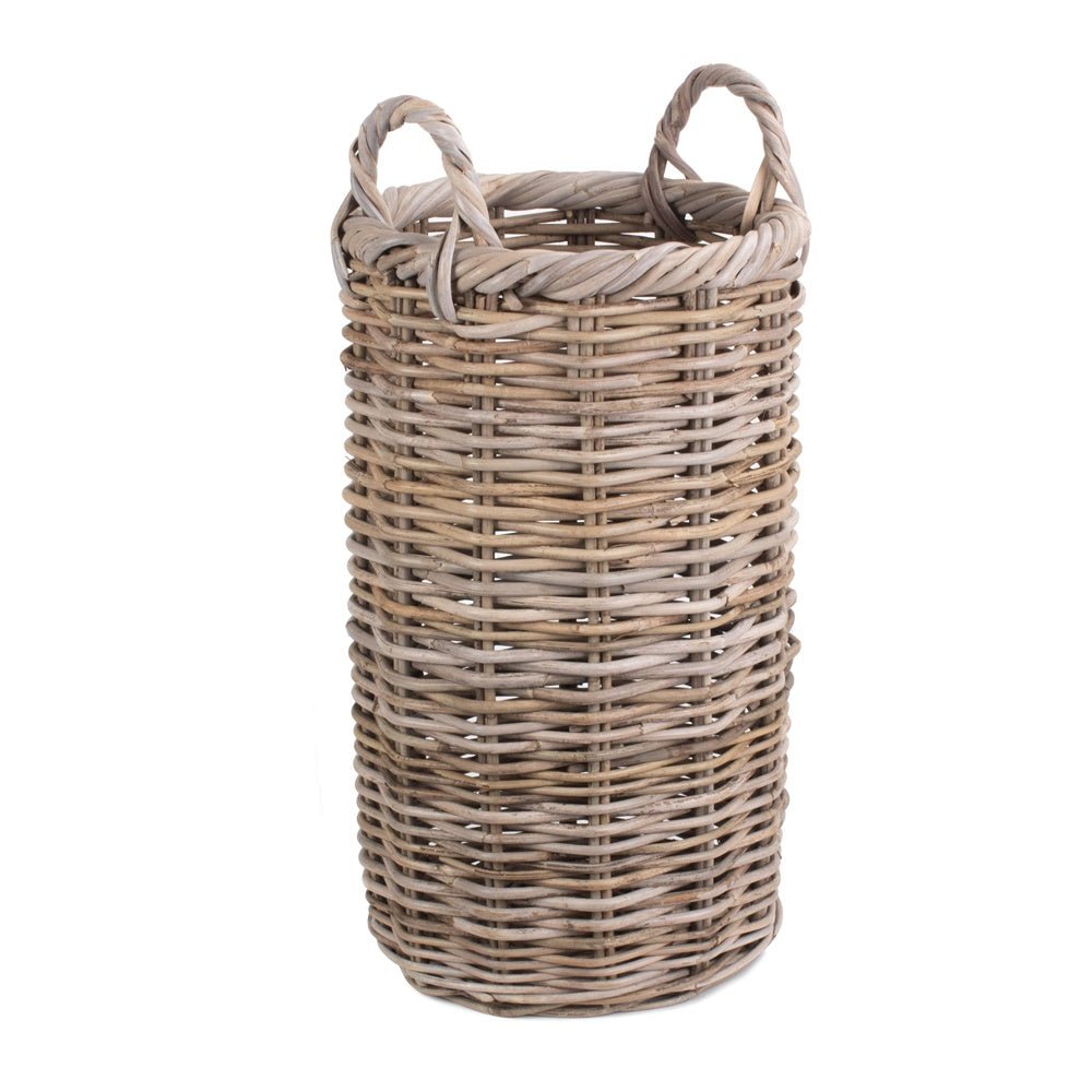 The Willow Hollow Umbrella Keeper – Handwoven Rattan Basket - The Timeless Trading Co.