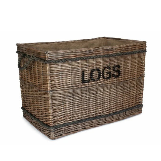 Thornleigh jumbo log basket rope handles LOGS stencil firewood storage UK