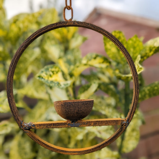 Timeless Hanging Bird Feeder – Rusted Ring Charm - The Timeless Trading Co.