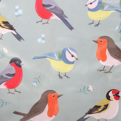Cotton apron featuring British garden birds design for kitchen UK