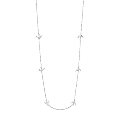 Blue Birds – Recycled Sterling Silver Station Necklace