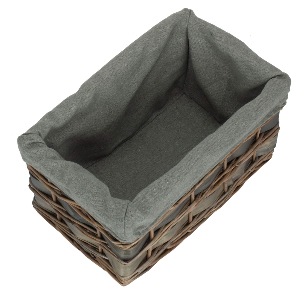 Small grey wash willow storage basket Ashleworth 21cm UK