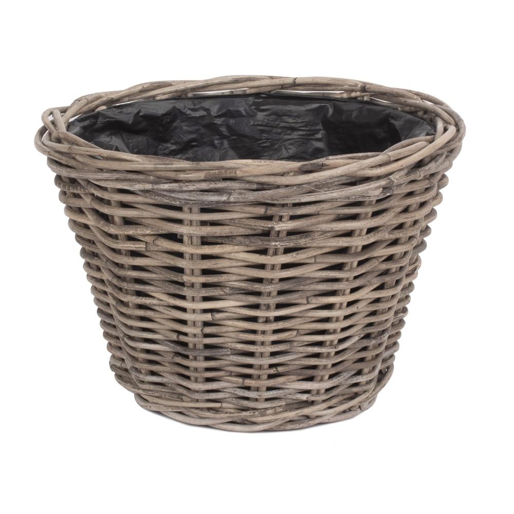 Natural rattan planter tapered design UK cottage garden herb display