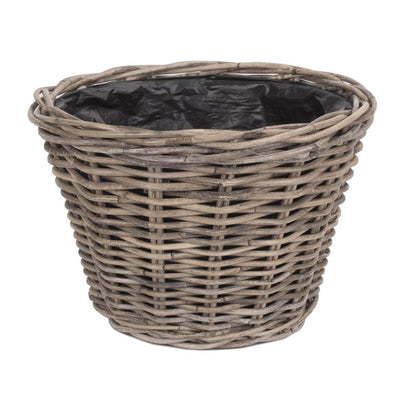 Natural rattan planter tapered design UK cottage garden herb display