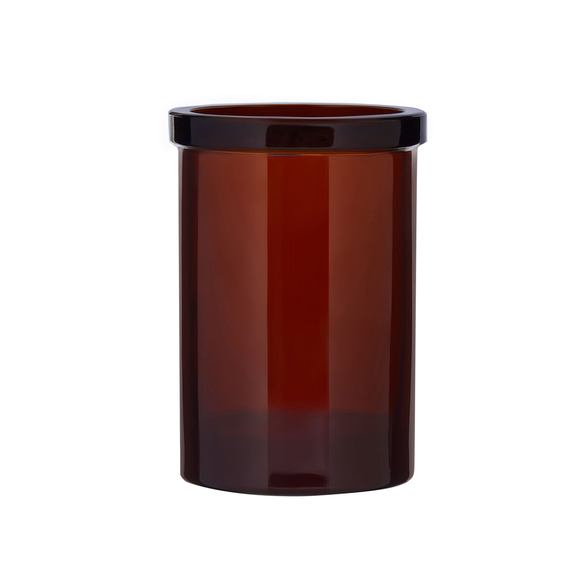 Wetherby amber glass toothbrush holder vintage apothecary style bathroom UK
