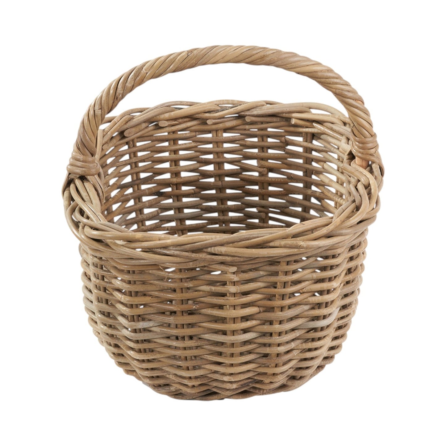 Abberley grey kubu rattan shopping basket densely woven texture detail UK
