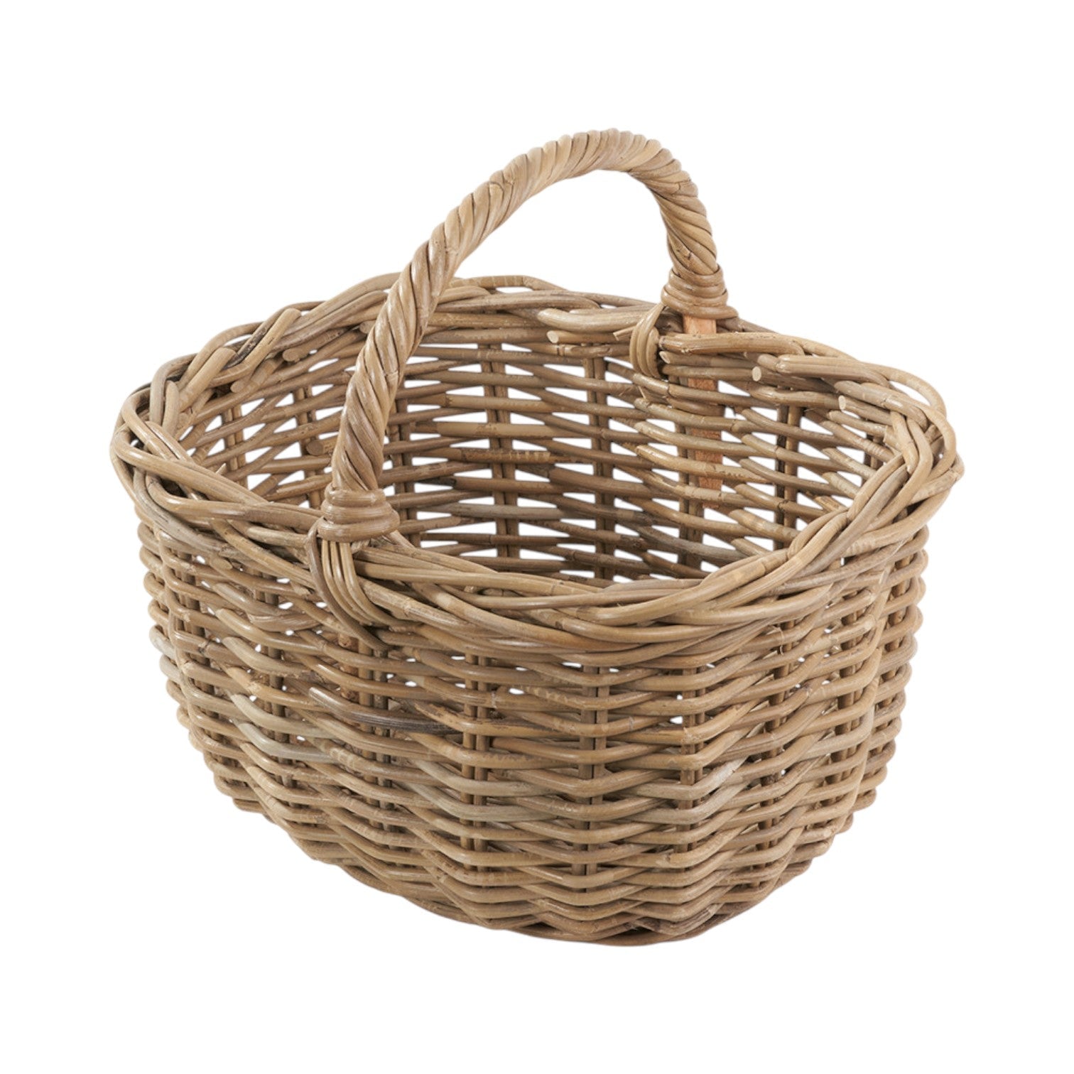 Abberley grey kubu rattan shopping basket handwoven market basket UK
