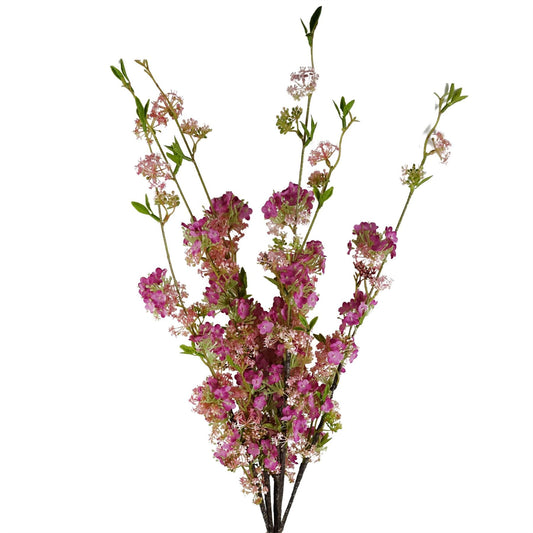 Artificial pink blossom stems 100cm spring spray UK set of 6 wired