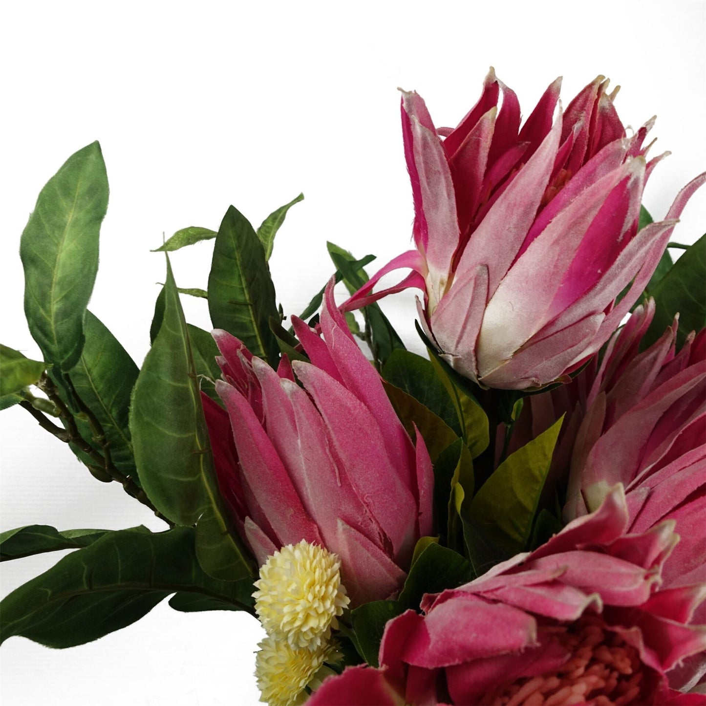 Artificial protea stems pink silk 65cm UK botanical country style