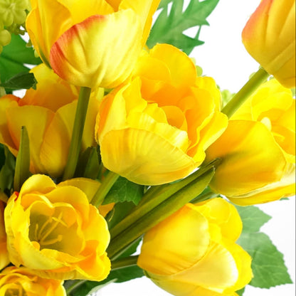 Artificial tulip stems yellow silk 80cm UK spring country home style