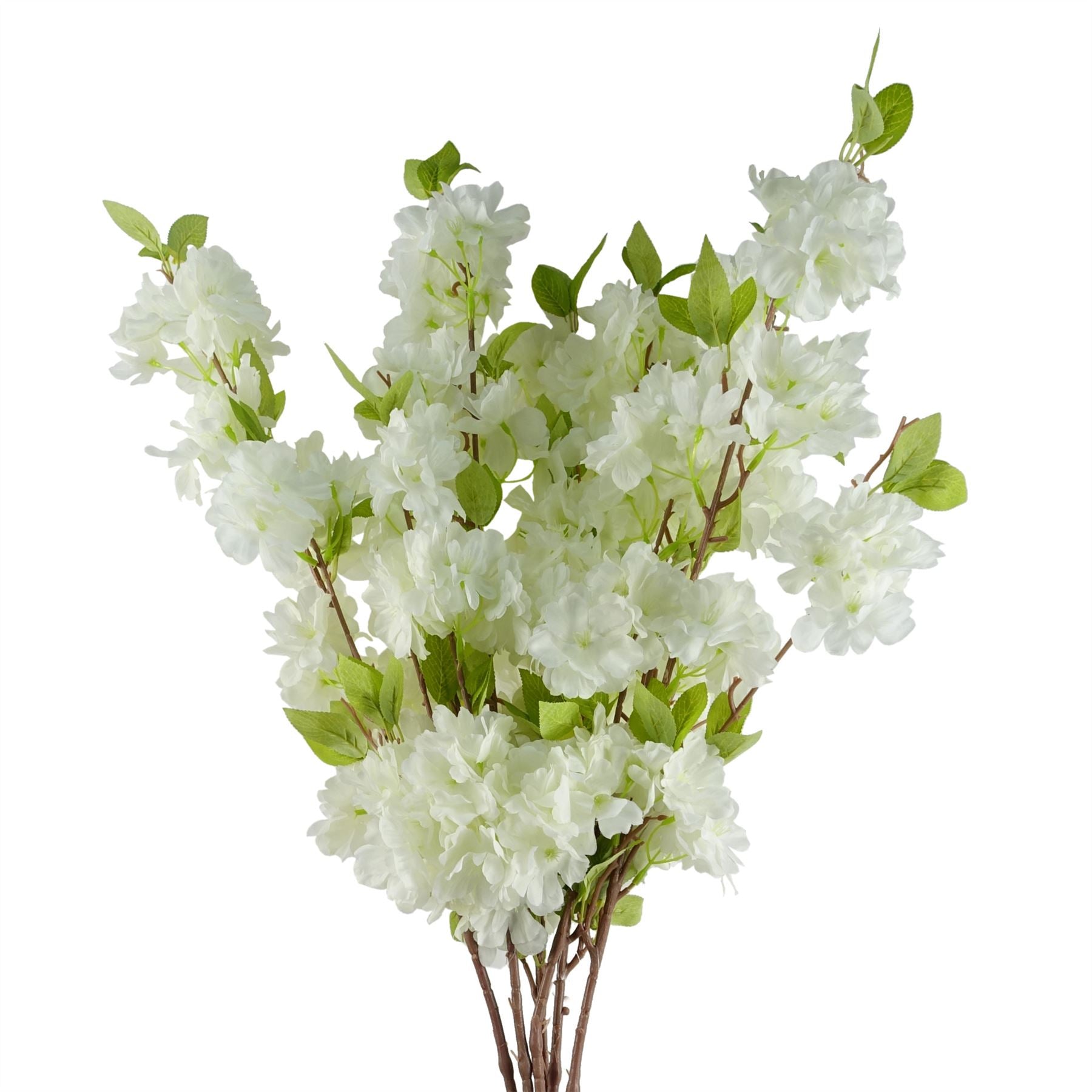 Artificial white blossom stems 100cm faux flowers spring arrangement UK
