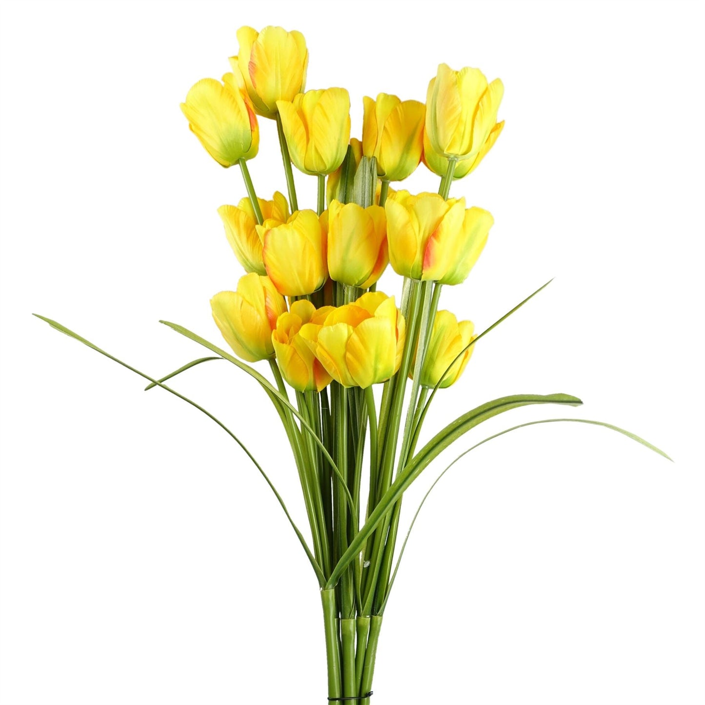Artificial yellow tulip stems 80cm silk flowers UK set of 6 wired