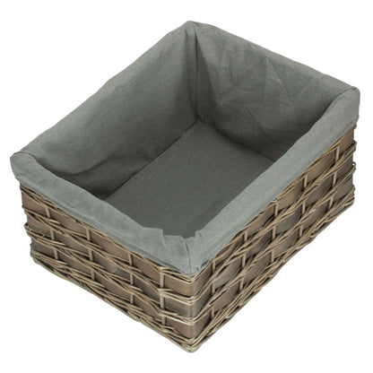Extra large grey wash willow storage basket Ashleworth 35cm UK
