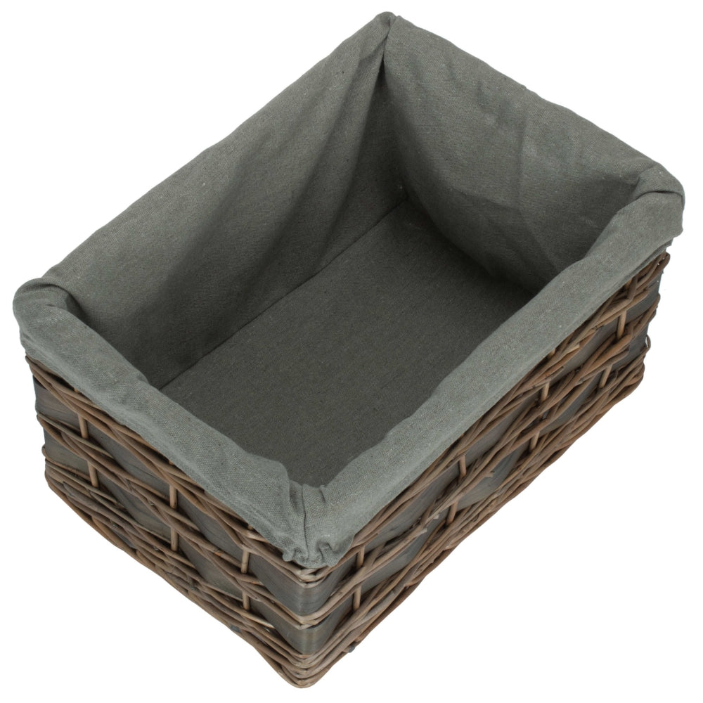 Medium grey wash willow storage basket Ashleworth 26cm UK