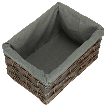 Medium grey wash willow storage basket Ashleworth 26cm UK