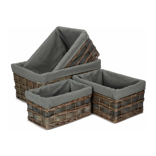 Ashleworth grey wash willow storage basket 4 sizes Scandi style UK
