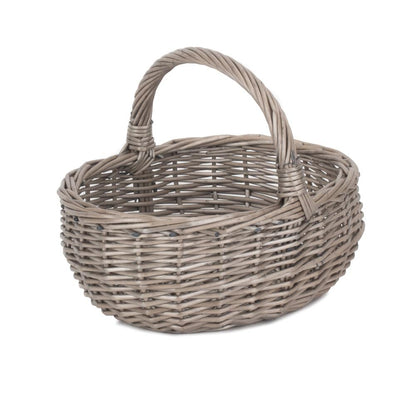 Bewdley antique wash wicker basket sturdy handle detail traditional willow UK
