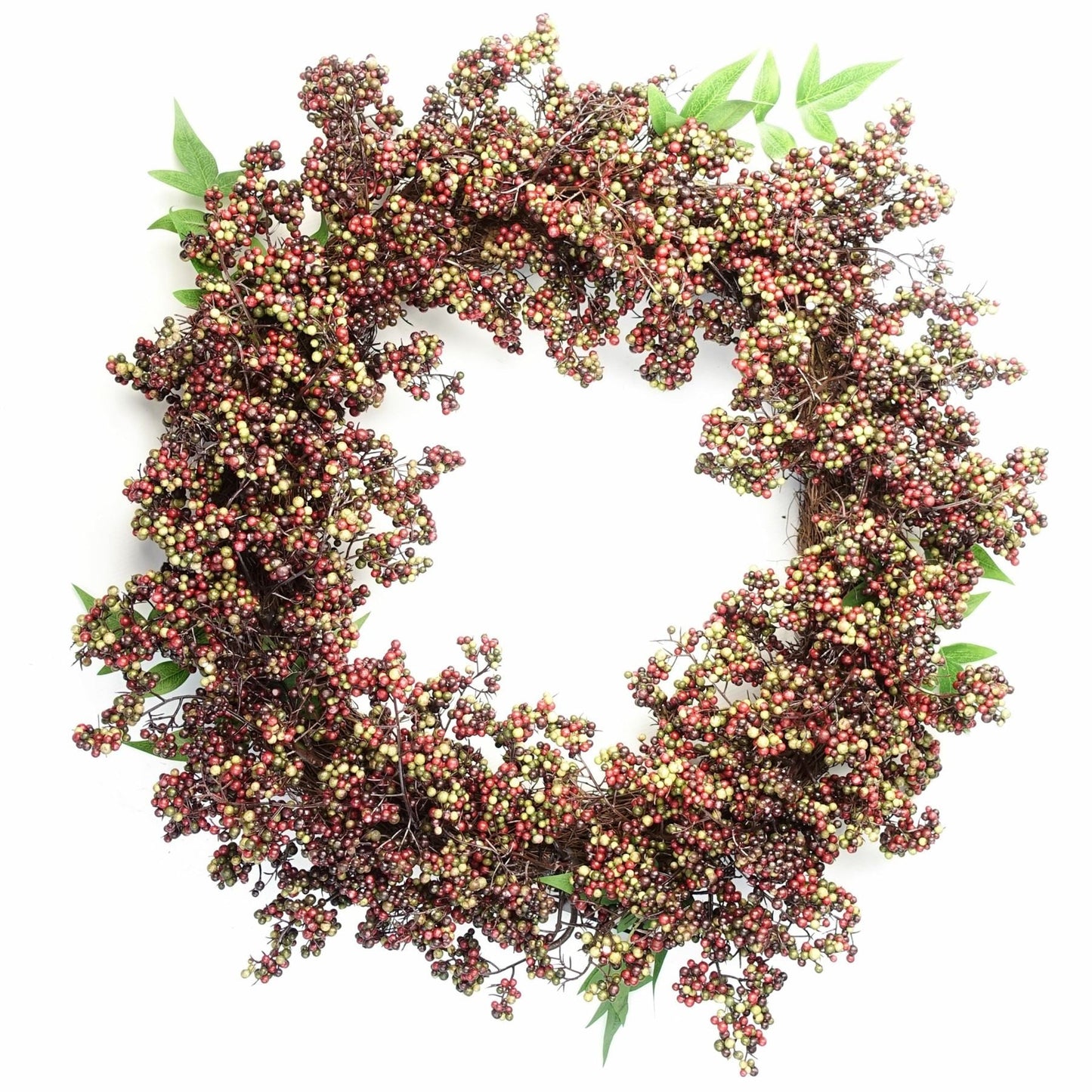 Black berry wreath 55cm woven wicker full view door decoration autumn UK
