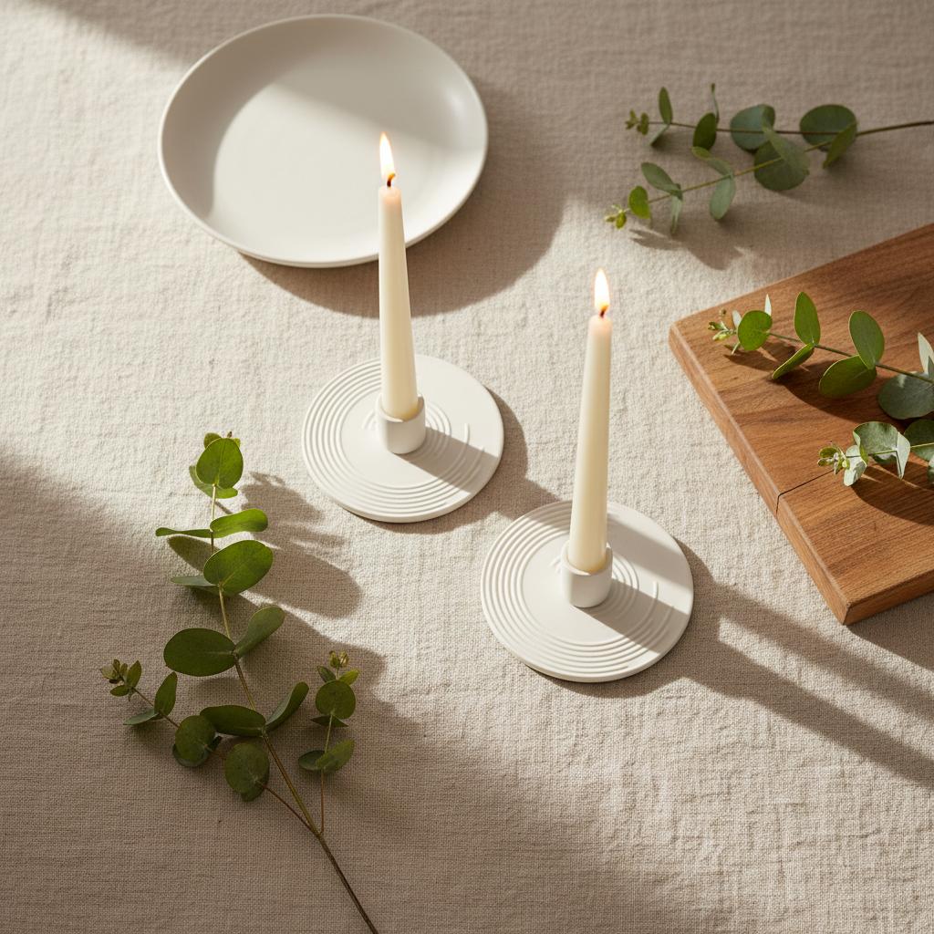 Ceramic candle holder secure fit taper candle 2.2cm diameter UK housewarming gift
