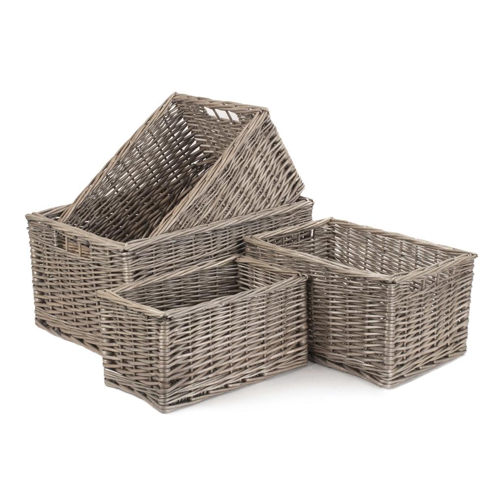 Chaddesley antique wash wicker storage basket handcrafted natural UK