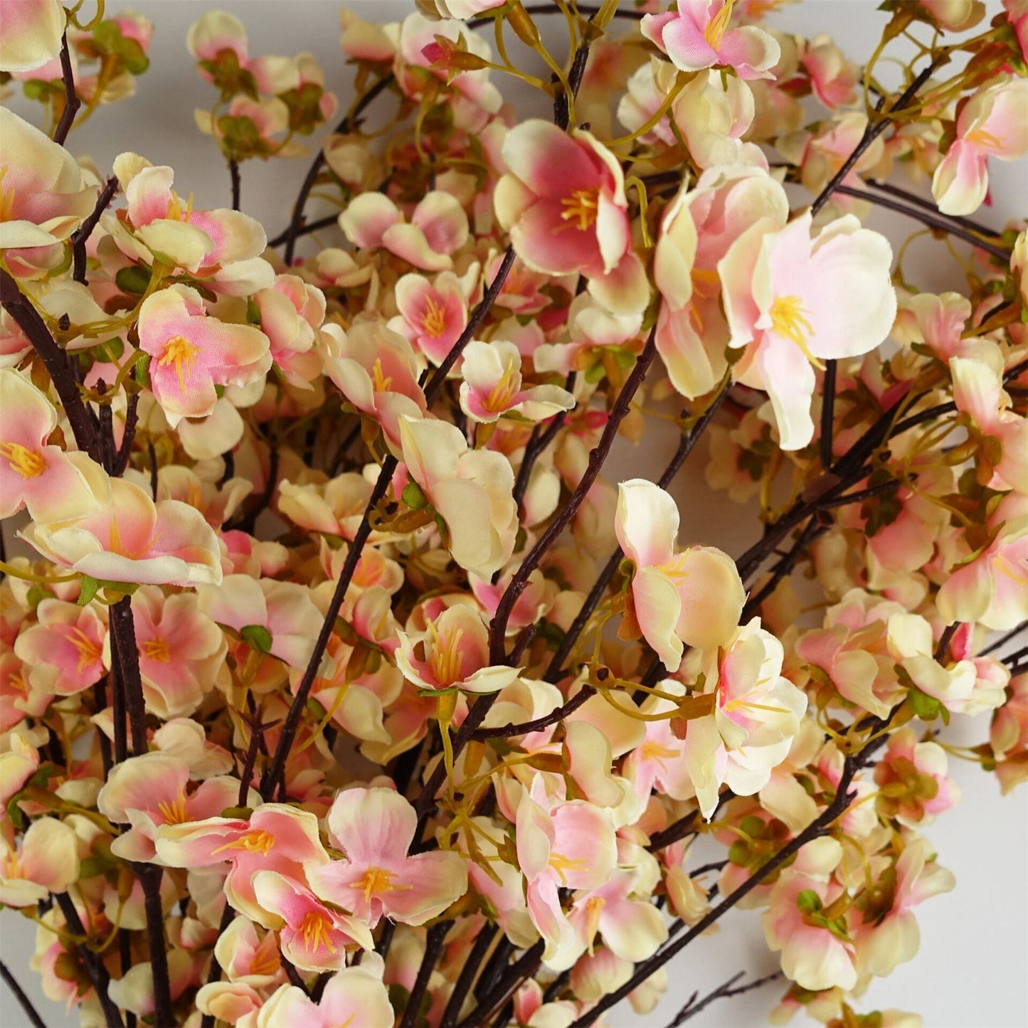 Cherry blossom stems trailing pink close up detail silk flowers 110cm UK stock