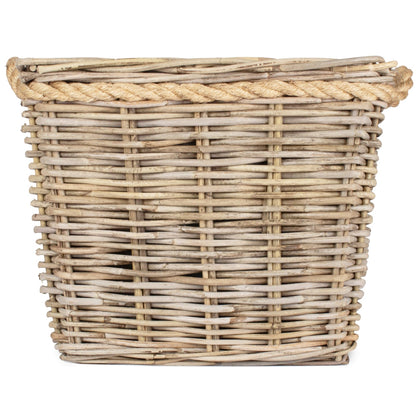 Country style grey kubu planter for indoor plants UK