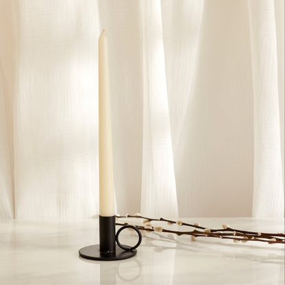 Black iron candle holder minimal design for dinner table UK
