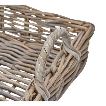 Grey rattan serving trays artisan woven Elmley cottage country gift UK