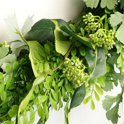 Fern Fable green wreath 50cm close-up texture detail botanical foliage UK
