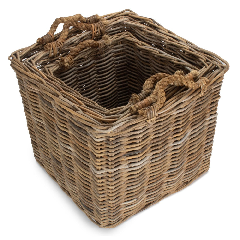 Fladbury log basket rustic farmhouse fireside stone hearth country home UK