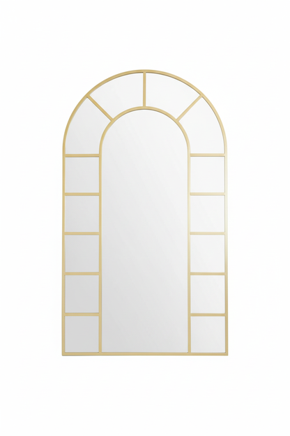 Gold arched window mirror 180cm lifestyle cottage interior rustic farmhouse UK