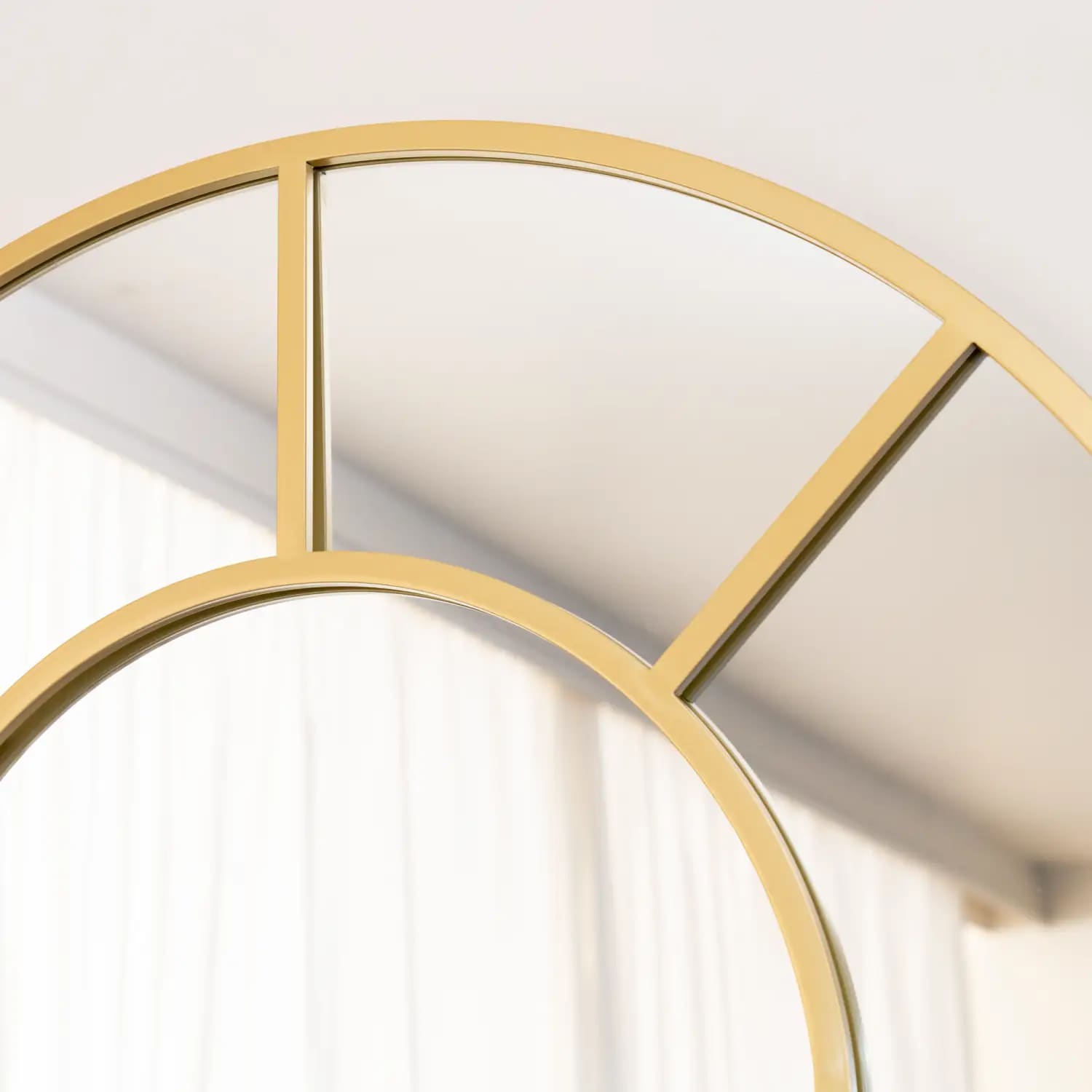 Gold arched window panelled mirror 180cm full length bedroom leaner countryside UK