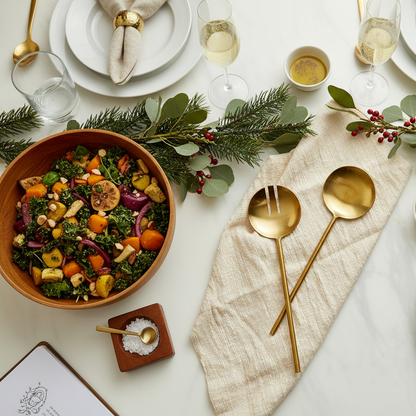 Harriet matte gold servers festive seasonal table setting décor UK