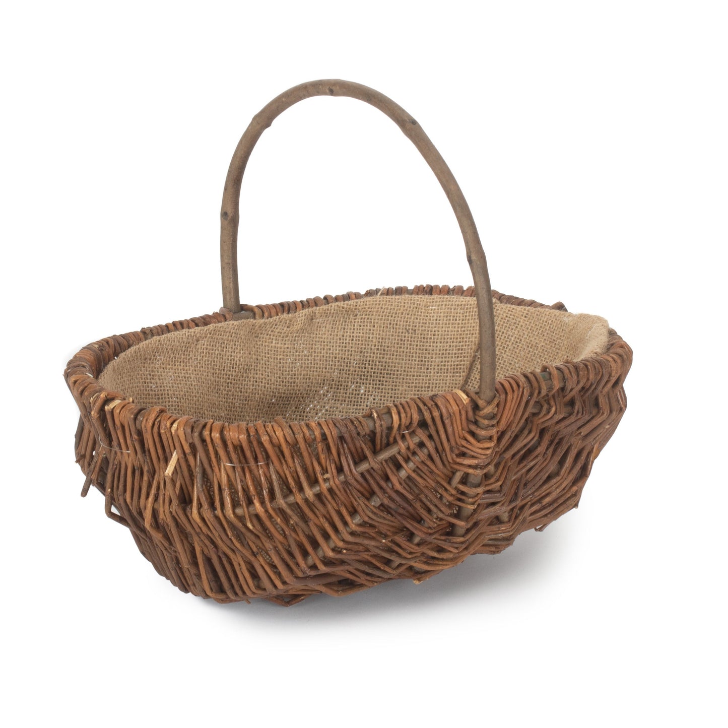 Medium garden trug 35cm oval unpeeled willow handwoven heritage UK