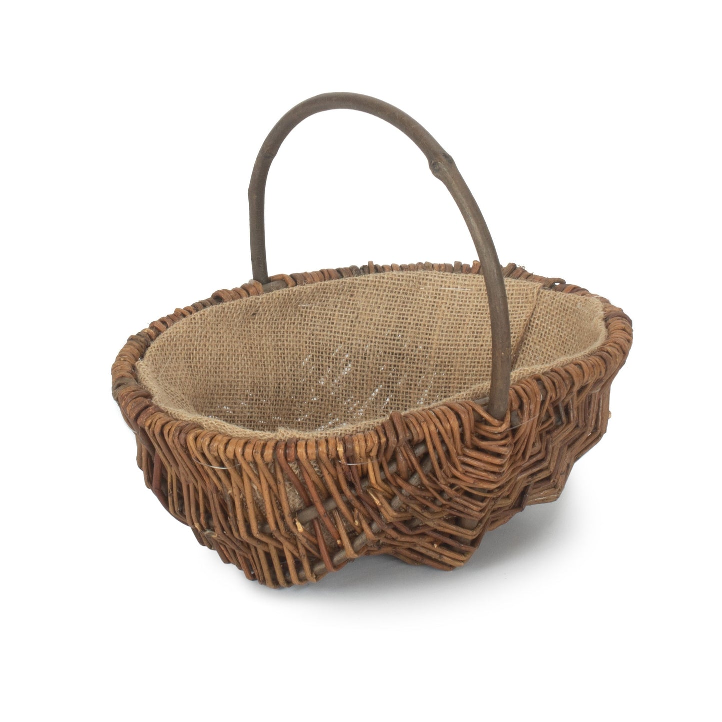 Small garden trug 29cm oval unpeeled willow handwoven cottage UK