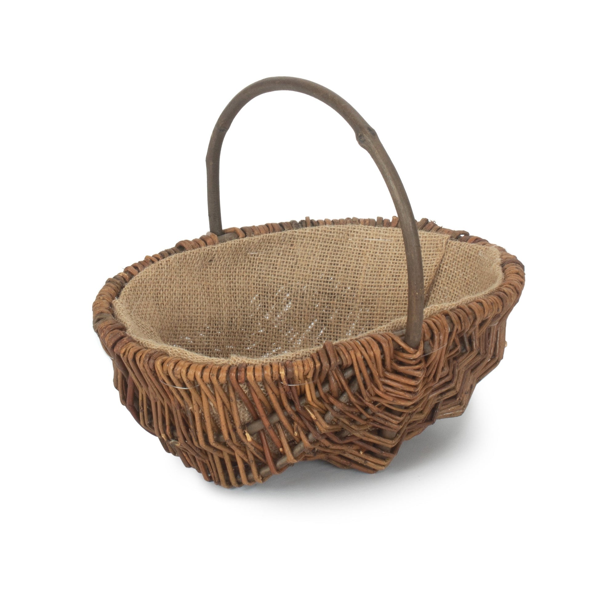 Small garden trug 29cm oval unpeeled willow handwoven cottage UK
