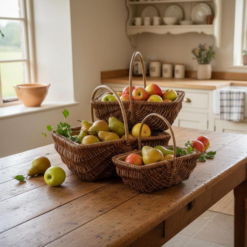 Highgrove willow garden trug filled with apples farmhouse kitchen heritage UK