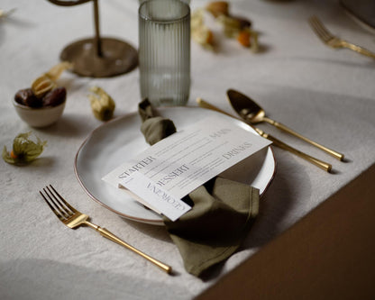 Kensington matte gold cutlery set formal country table setting UK