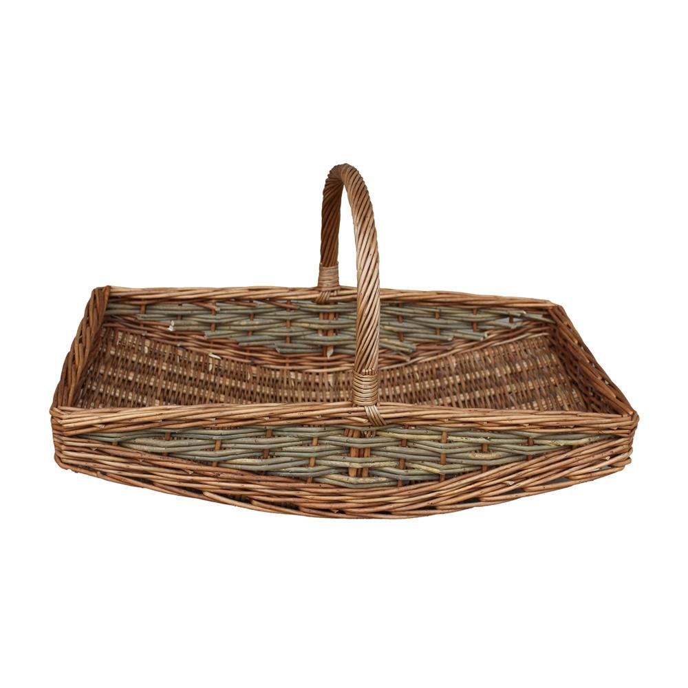 Unpeeled willow garden trug single natural willow basket UK
