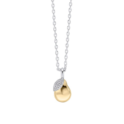 Laura Ashley pear drop necklace silver and yellow gold plated cubic zirconia UK
